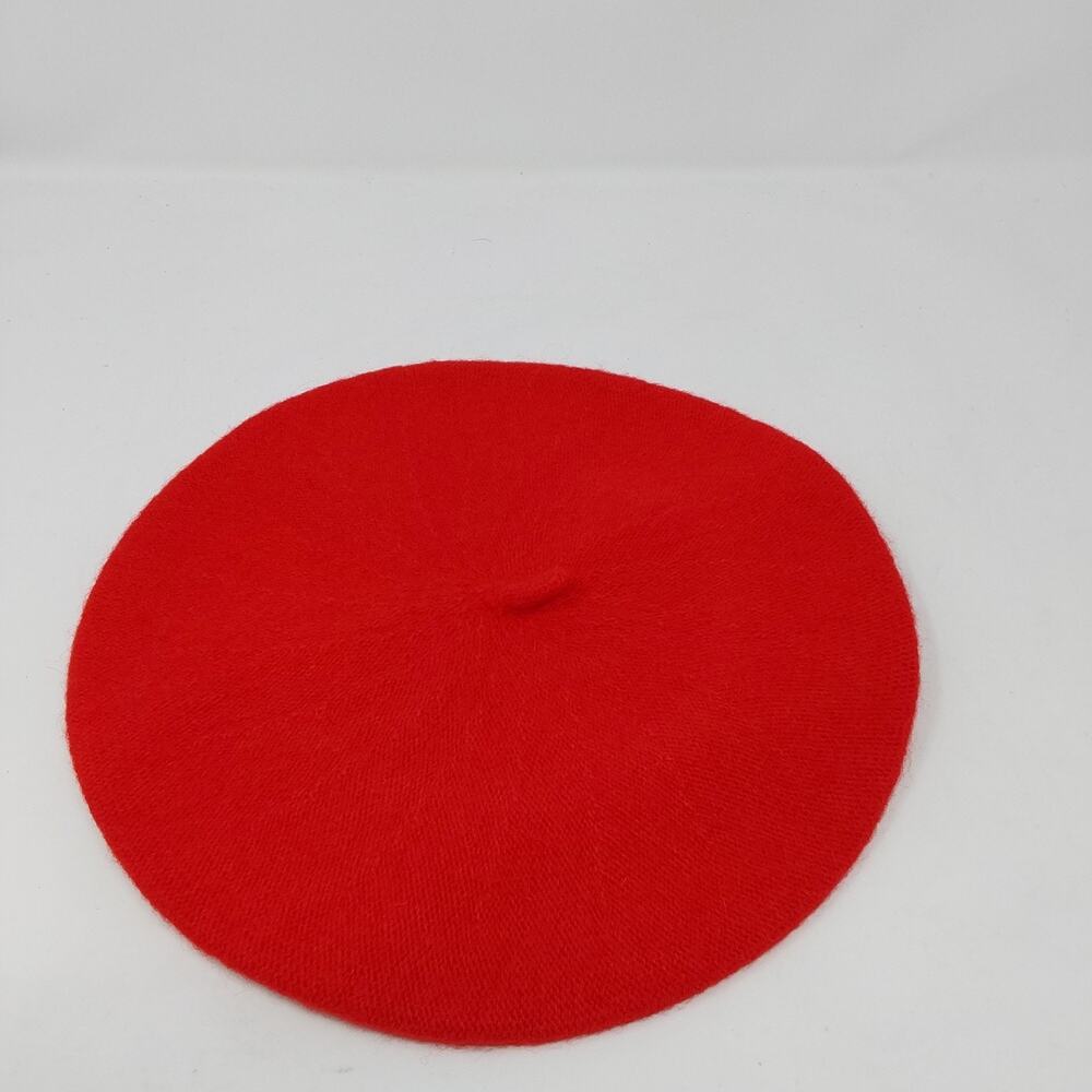 Red Wool Beret Hat French Artist Painter Tam Style One Size Women's